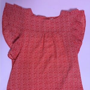 Monteau Red and White Polka Dot Blouse